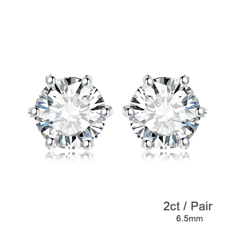 JewelryPalace Moissanite D Color Total 0.6ct 1ct 2ct