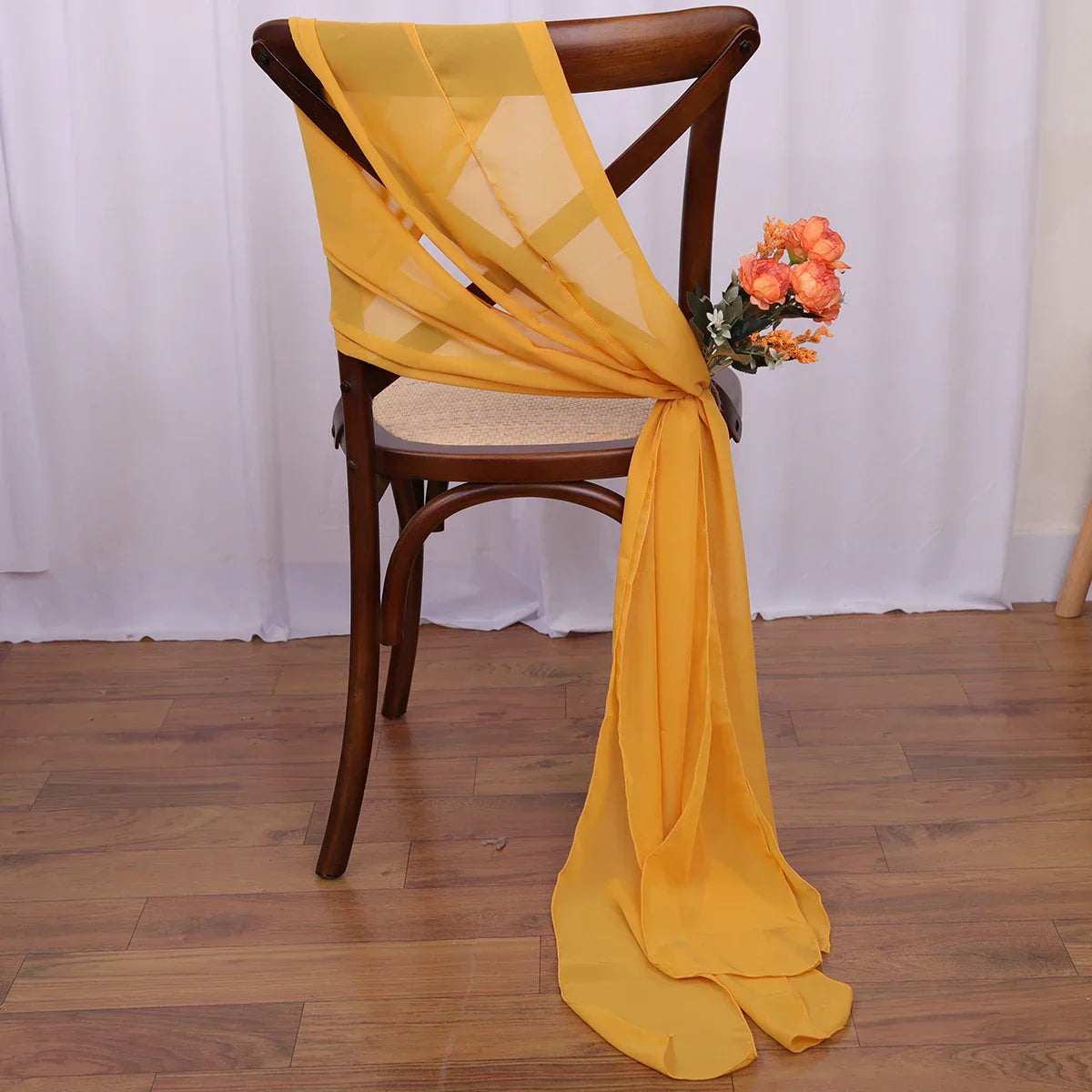 40PCS Chiffon Chair Sashes Wedding Chair Decoration 16x275cm