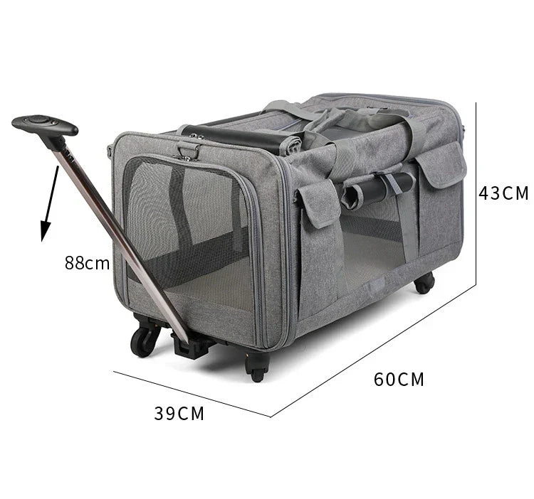 Pet Trolley Case Detachable Universal Wheel Breathable Foldable