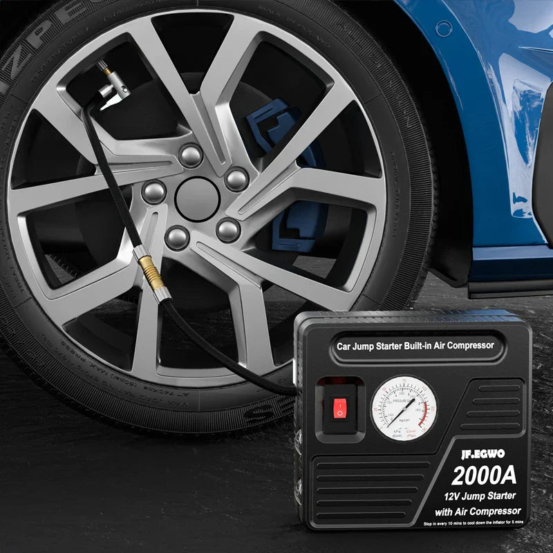 JF.EGWO Car Tire Inflator Hose Inflatable Air Pump