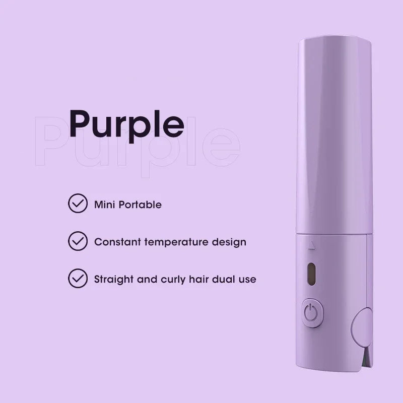 Hair Straightener Curler Comb Mini USB Plug in