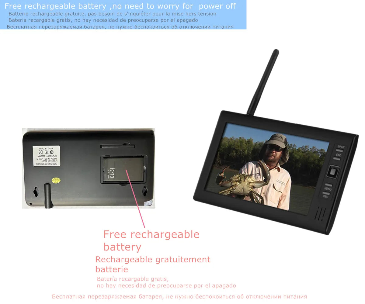 7" lcd cctv security system wifi wireless camera