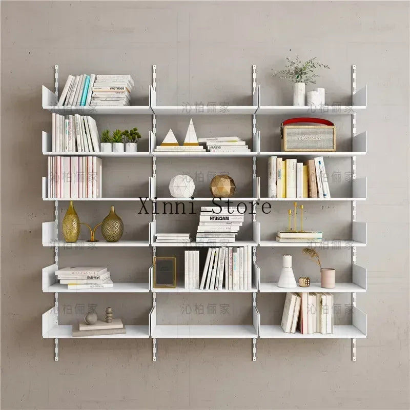 Metal Display Bookcase Magazine Rack Wall Modern Bookcase