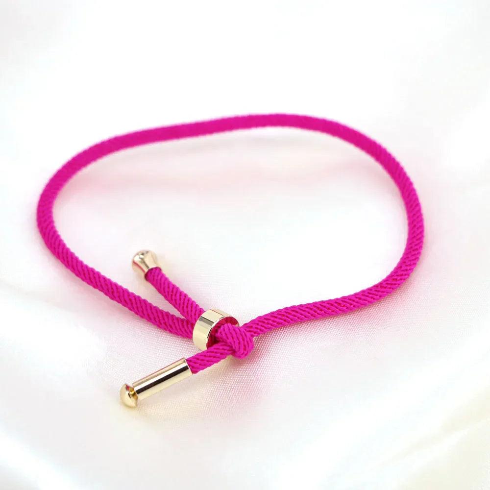 50PCS, Colorful Thread Rope Couple Bracelet Gold Copper