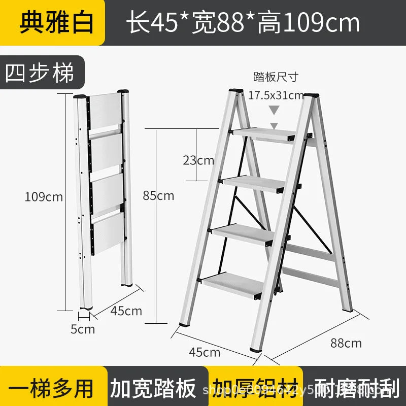 Multi functional folding ladder aluminum alloy high stool