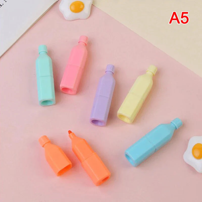 6Pcs/Lot Cute Cartoon Cat Highlighters School Office Stationery