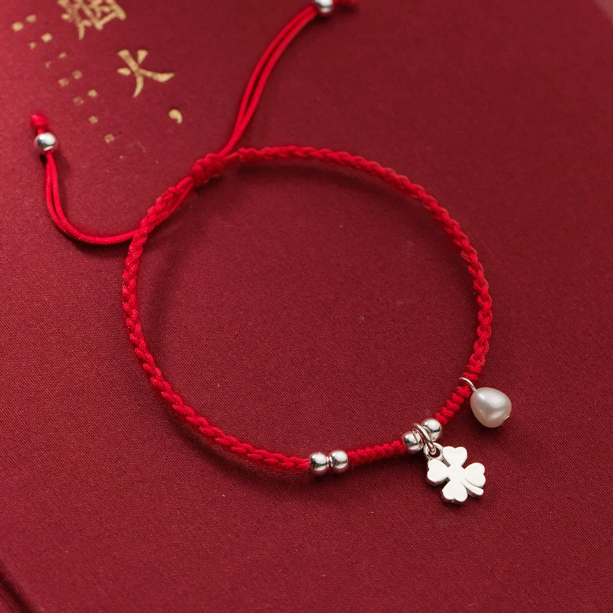 22cm Lucky 925 Silver Rope Bracelets Women Silver