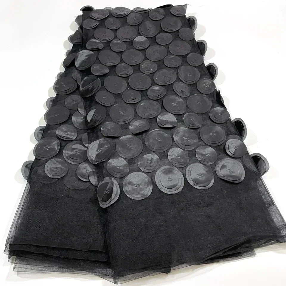 5 Yards or 2.5 yard Black African Lace