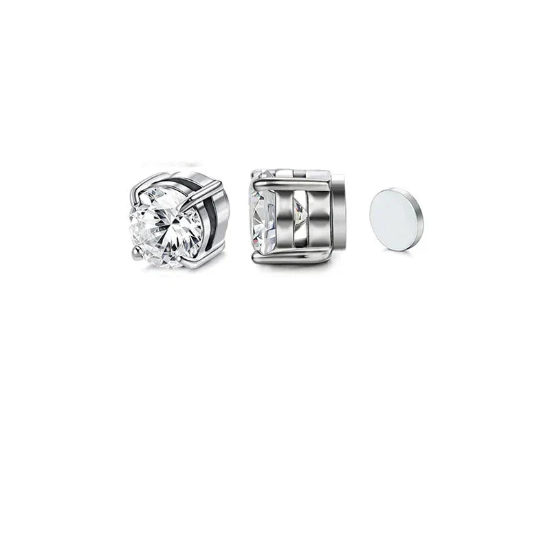 Stainless Steel Magnetic Stud Earrings Men Women Black