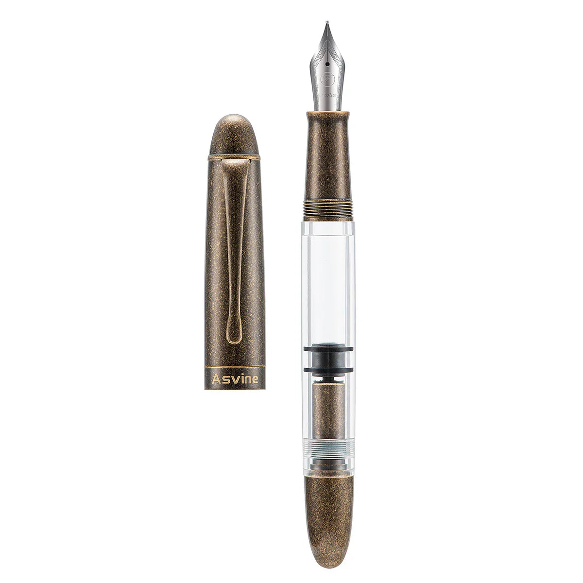 Brass Asvine P30 Piston Fountain Pen Torpedo Shape