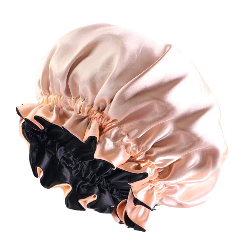 New Women Reversible Satin Bonnet Hair Caps Double