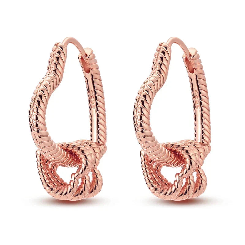 Rose Gold Hoop Earrings For Women 925 Silver