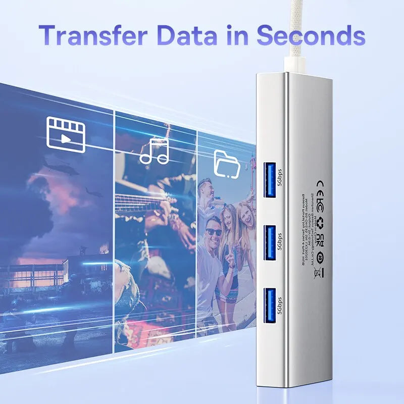 Baseus USB Hub With1000Mbps Ethernet Port 3* USB