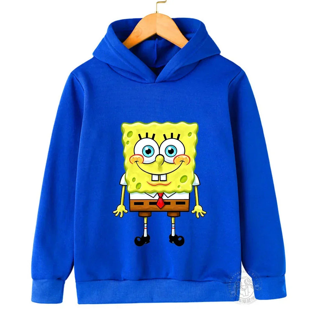 Spring and Autumn SpongeBob Printed Hoodies for Kids