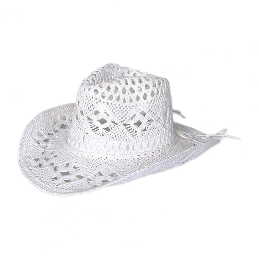 Western Cowboy Straw Hat Summer Men Women Wide