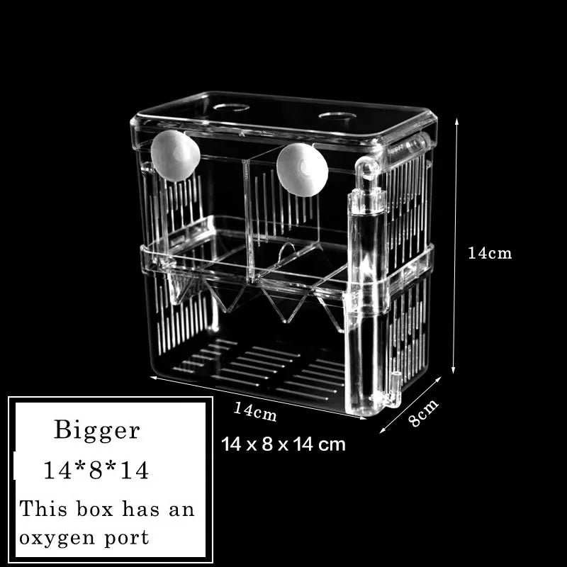 Double-Deck Clear Fish Breeding Isolation Box Aquarium Breeder