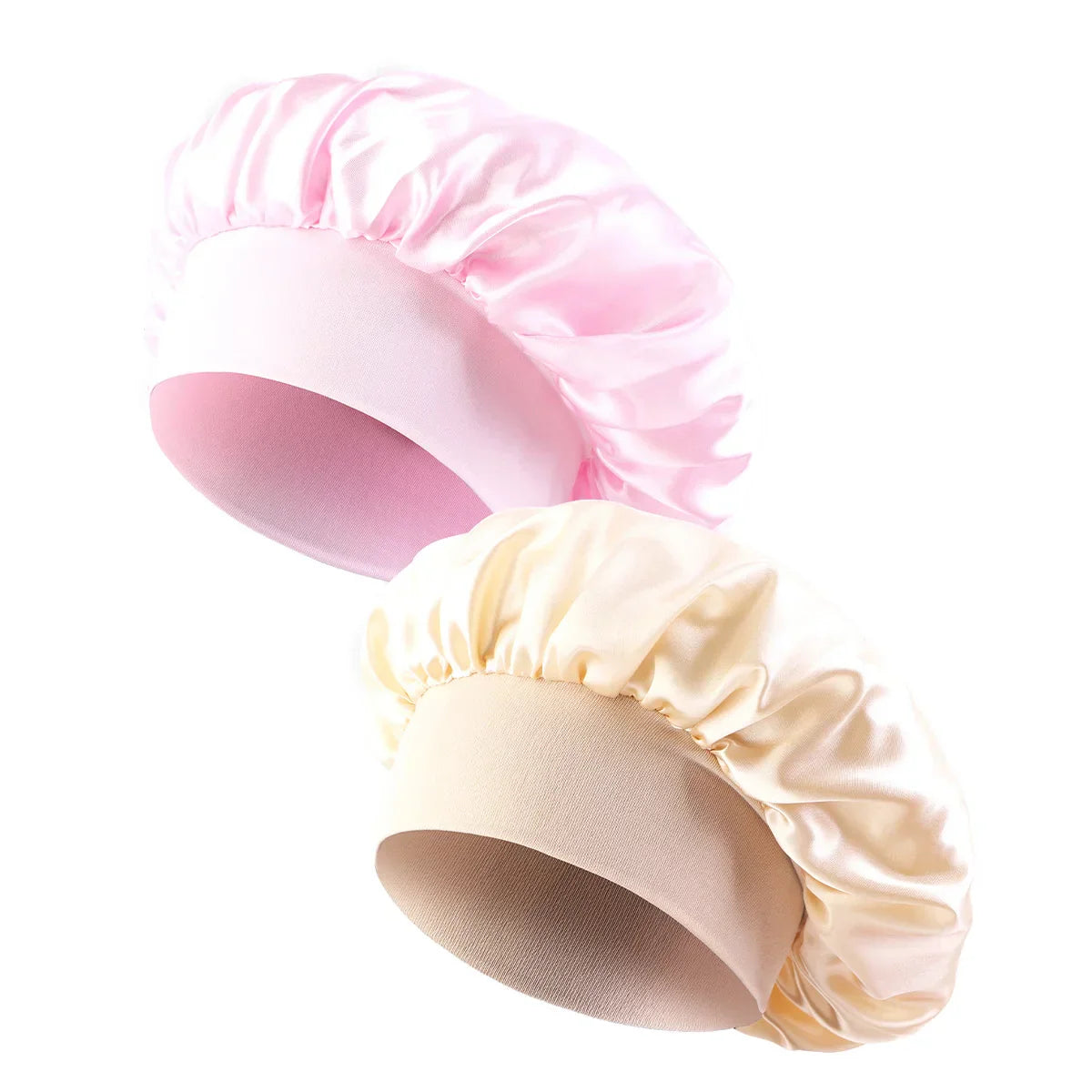 New 2 Pieces Silky Sleep Cap Women's Satin
