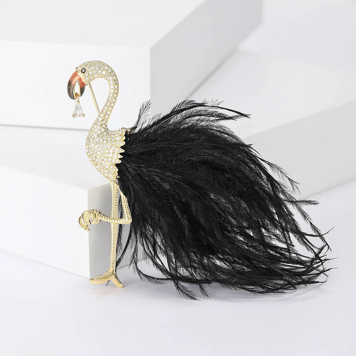 14K Gold Plated Bird Brooches for Women 3color