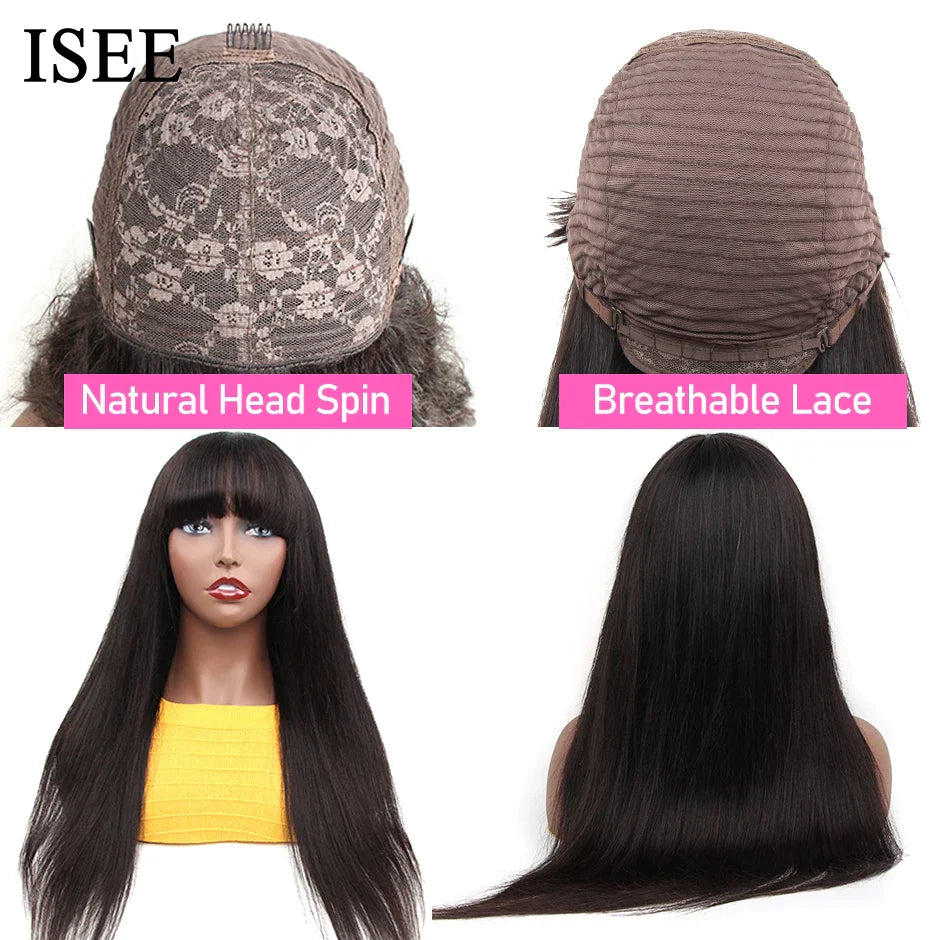 ISEEHAIR Machine Made Sew In Wig Human Hair