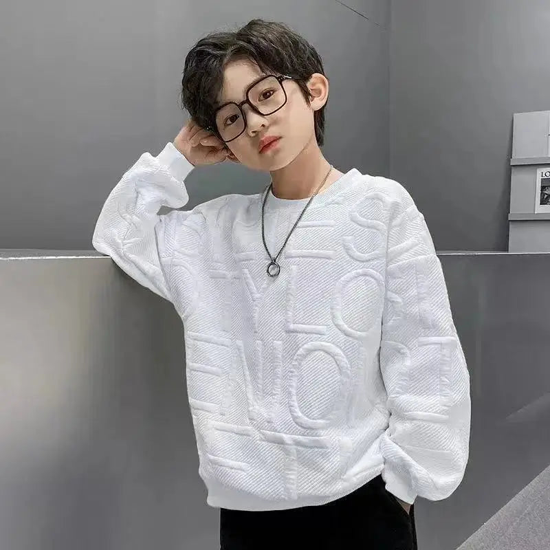 Boys Sweatshirts Spring Fall Children Letter Printing Cotton