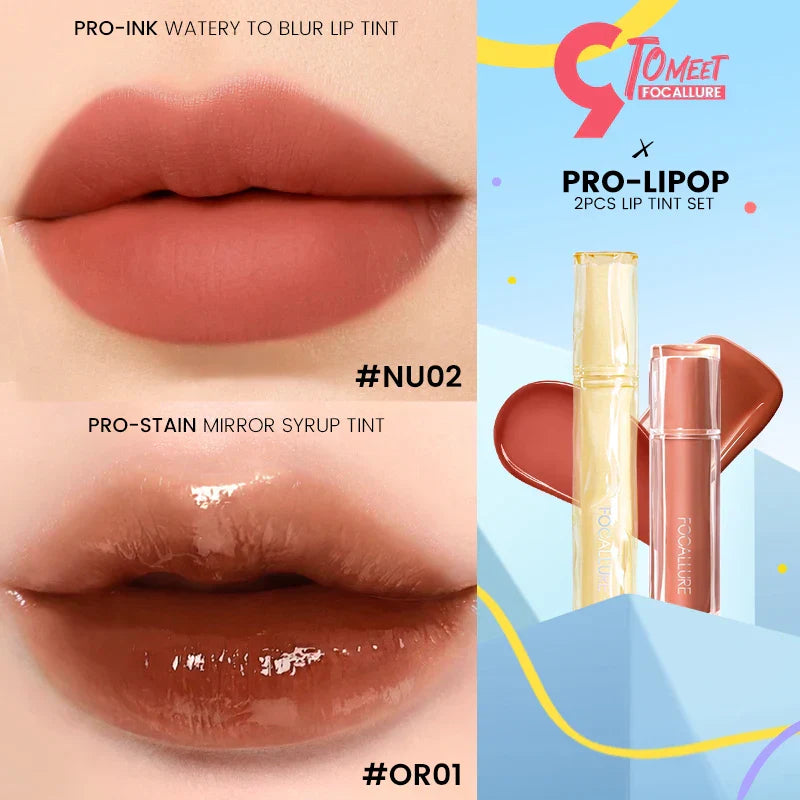 FOCALLURE 2 Pcs/Set Matte Liquid Lipstick Waterproof Long