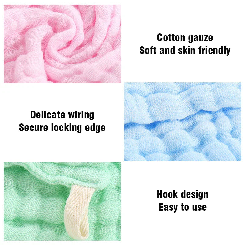 5PCS Baby Bath Towel 100% Cotton 6 Layers