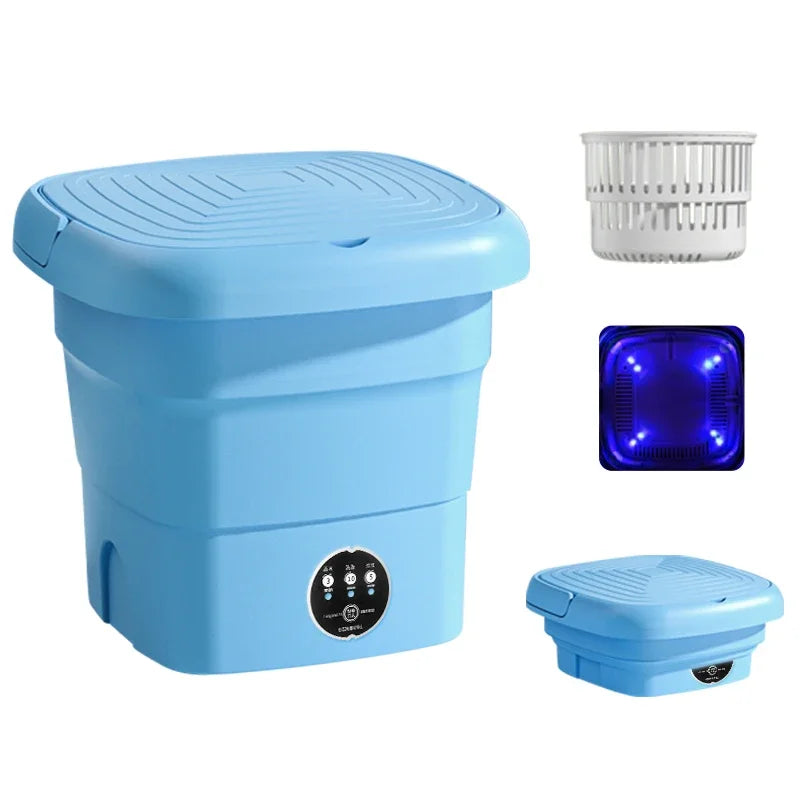 Portable Washing Machine Folding With Dryer Bucket Clothes