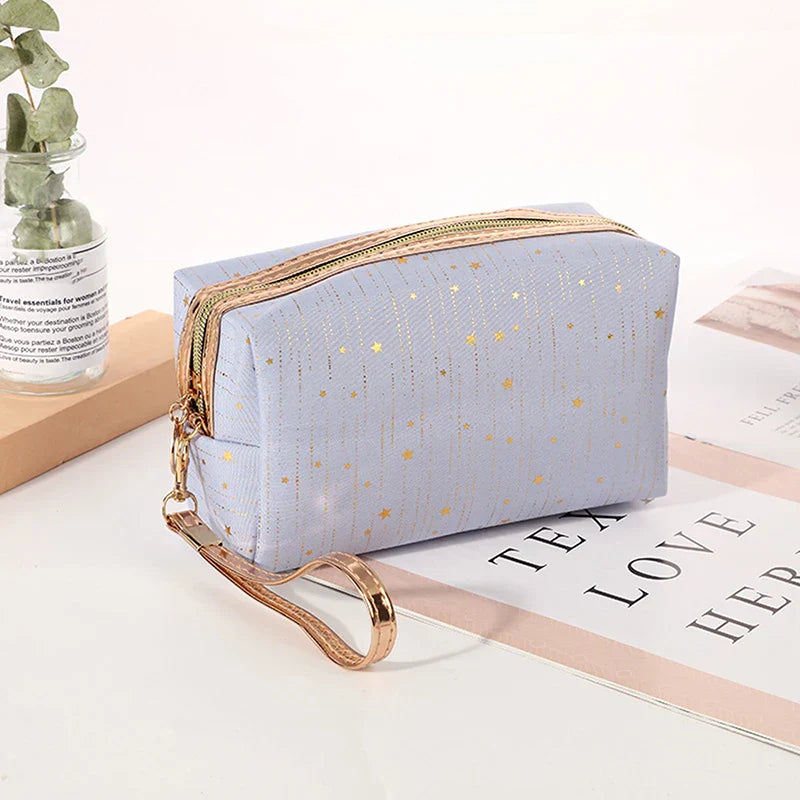 Cosmetics Storage Bag Five Pointed Star Pattern Zipper Simplicity Lightweight Travel Supplies Large Capacity Makeup Bags