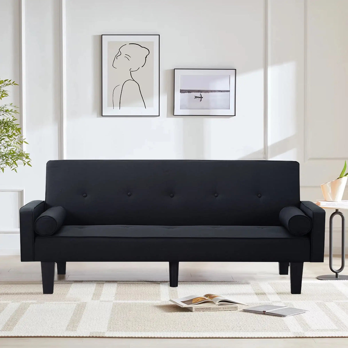 Futon Sofa Beds, 71" Upholstered Convertible Sofa Couch,
