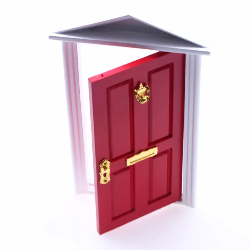 Mini Wooden Elf Door Miniature Simulation Furniture Model