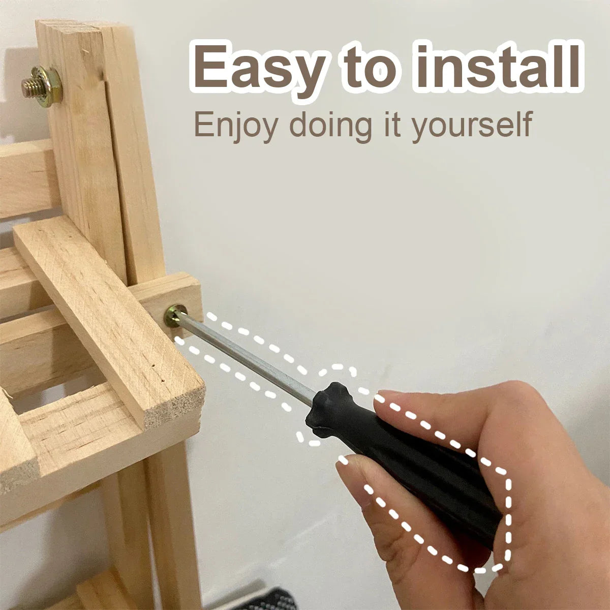 Double Layer Wooden Outdoor Plant Rack Indoor Easy