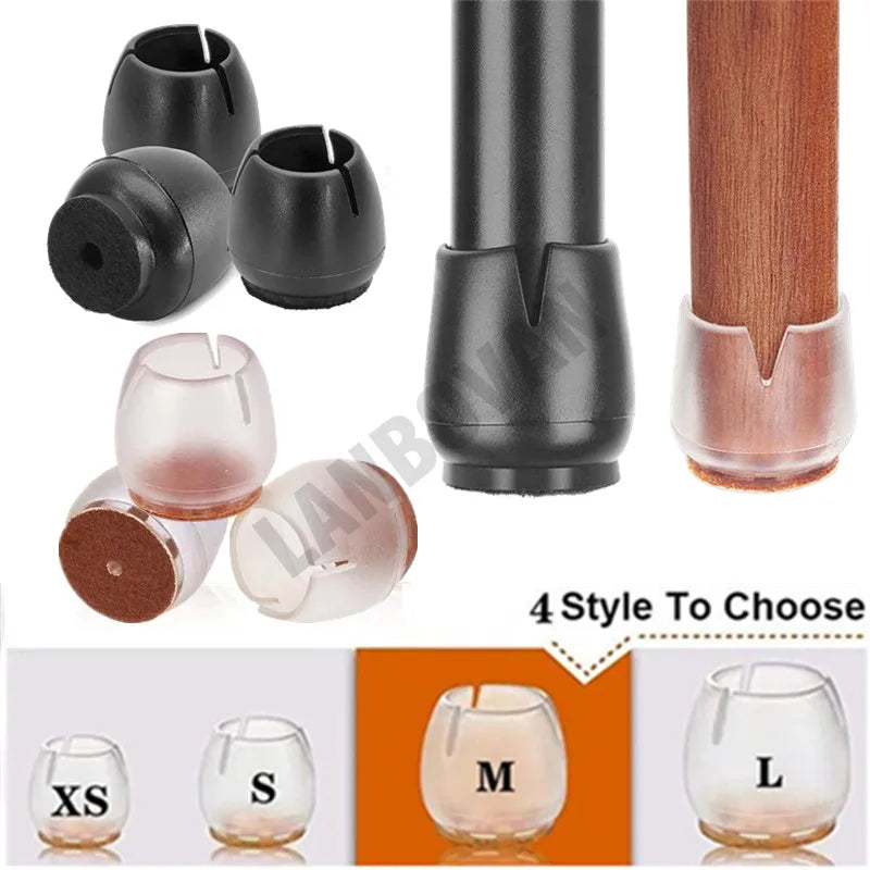 24pcs/16pcs Silicone Table Chair Leg Mat Non-slip Floor