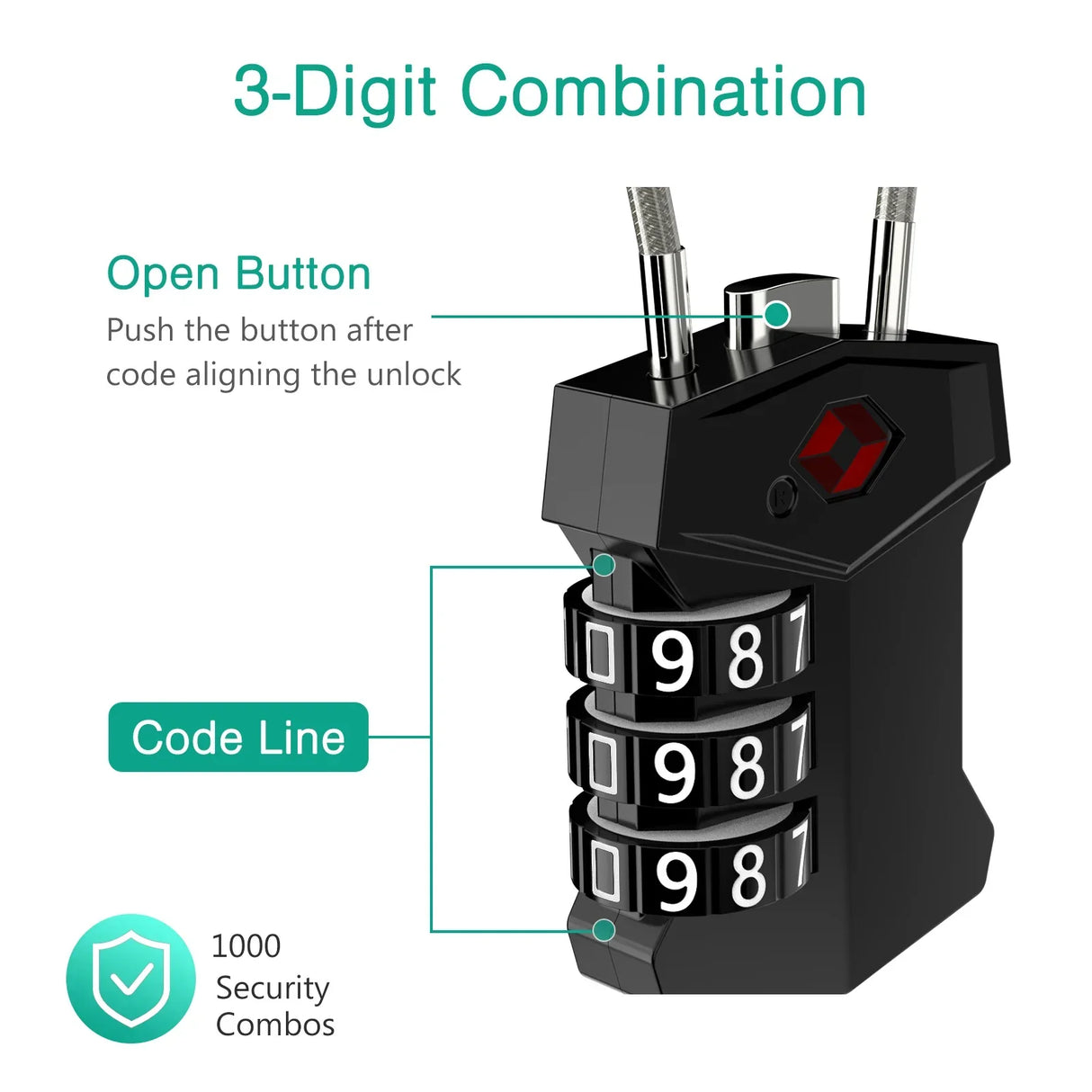 ORIA TSA Approved Luggage Padlocks 3-Digit Combination Travel