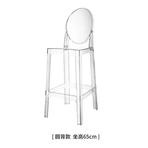 Nordic Acrylic Transparent Bar Chairs Modern Backrest Household