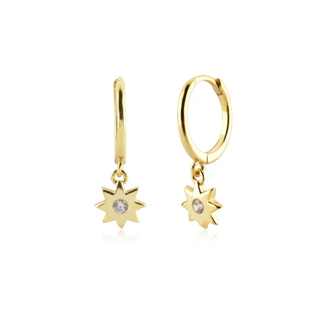 CCFJOYAS 925 Sterling Silver Lightning/Awl/Animal Pendant Hoop Earrings