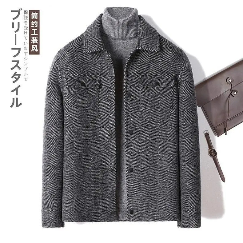 Double Sided Cashmere Jacket Man Sheep Suit Mens