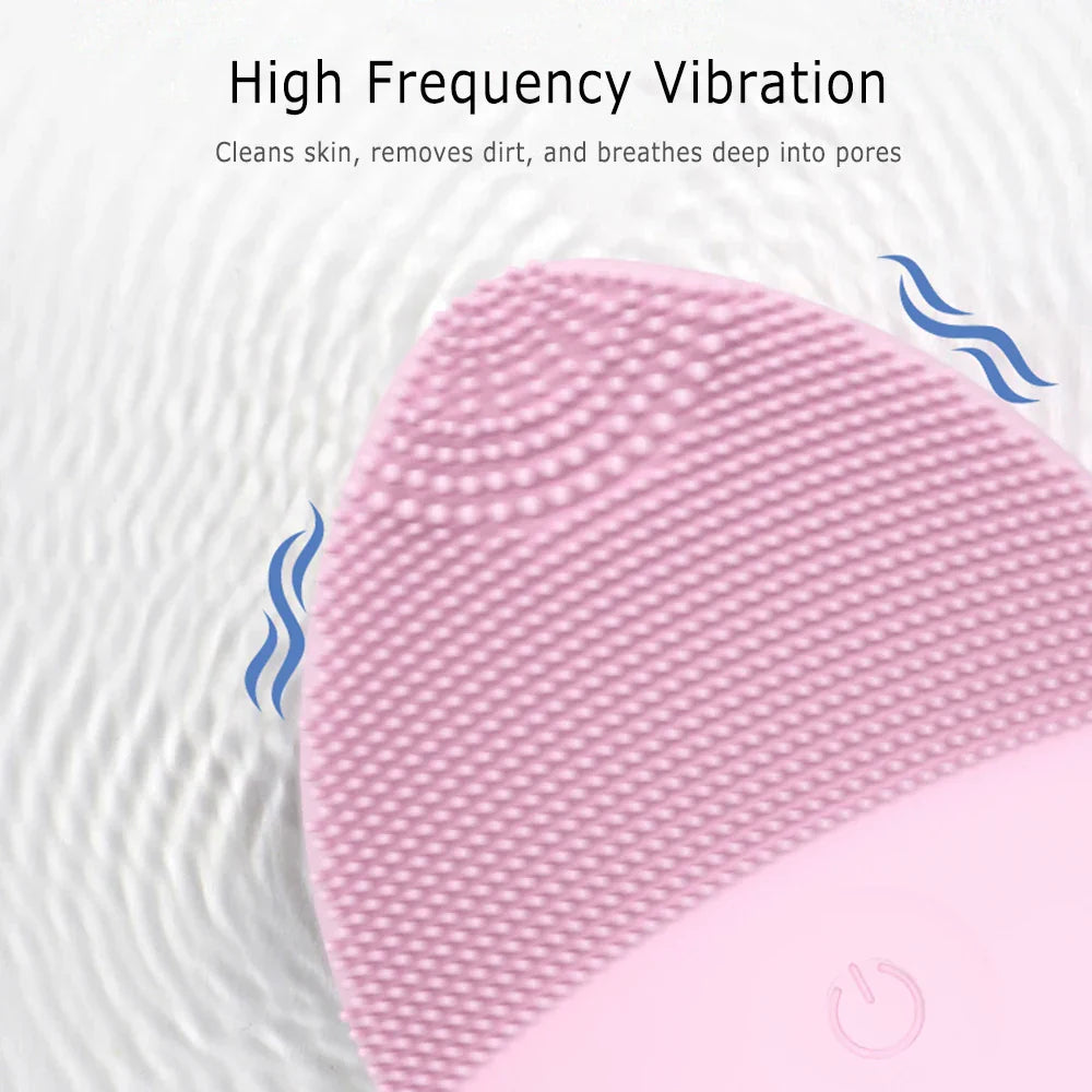 1/2PCS Electric Facial Cleansing Brush Silicone Ultrasonic Vibration