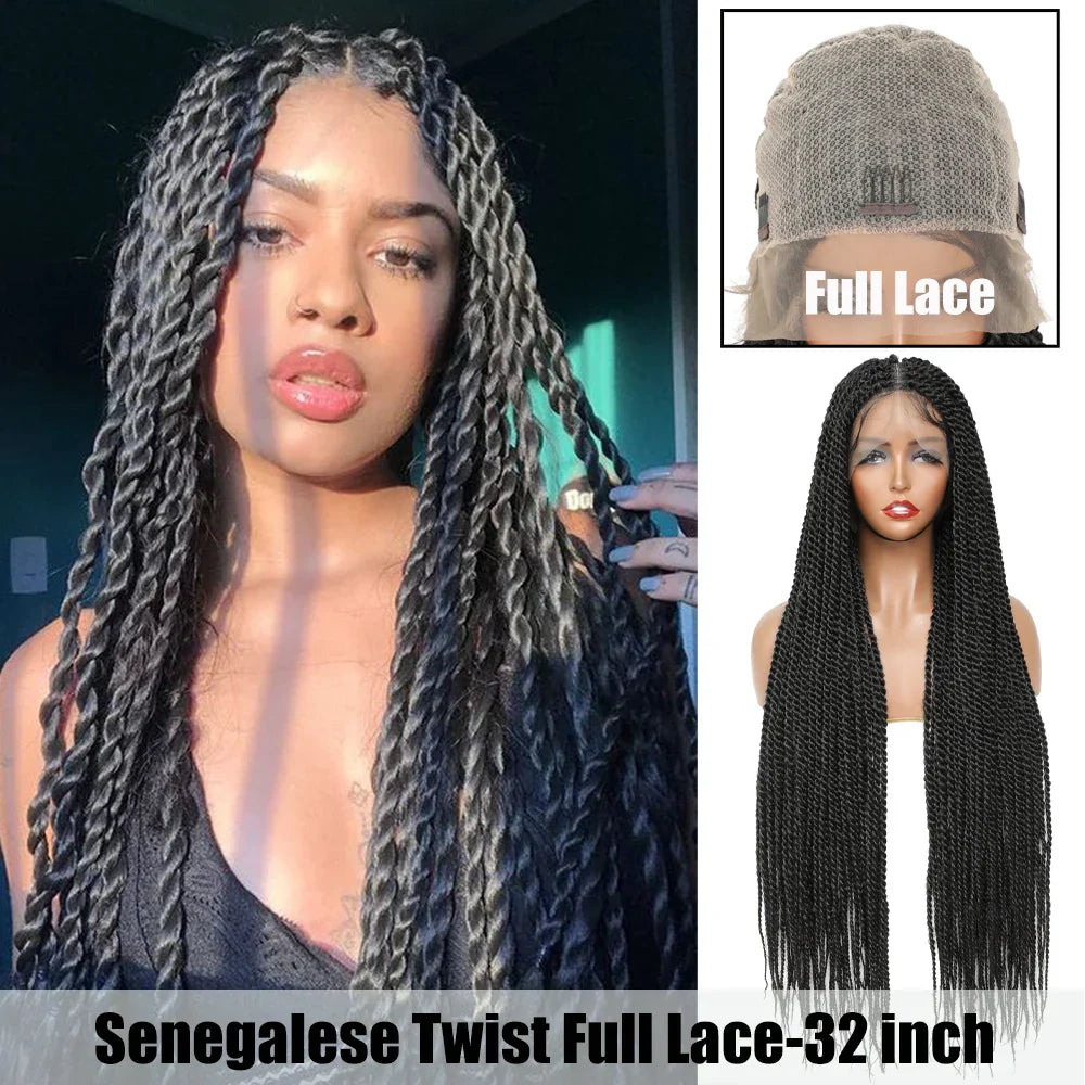 X-TRESS Full Lace Braided Wigs Faux Locs Synthetic