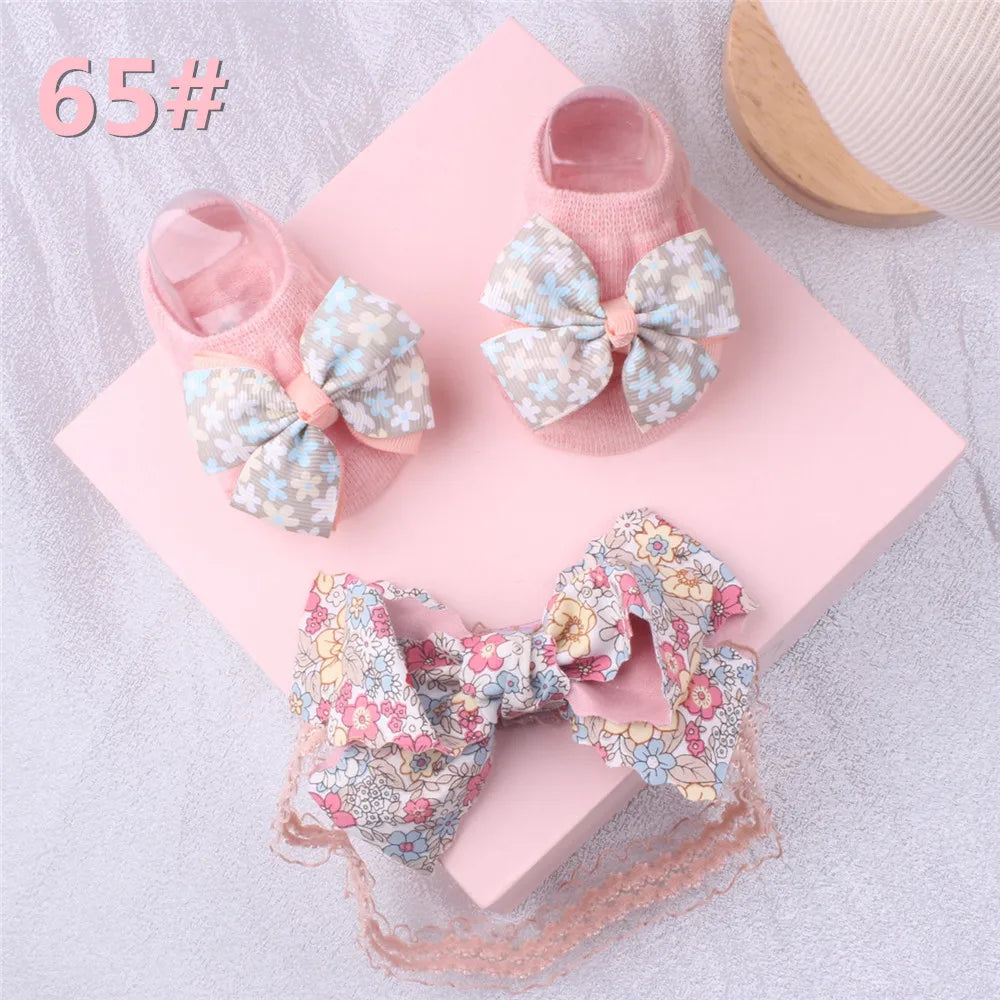 1 Set Cute Gift Bow Flowers Baby Girls