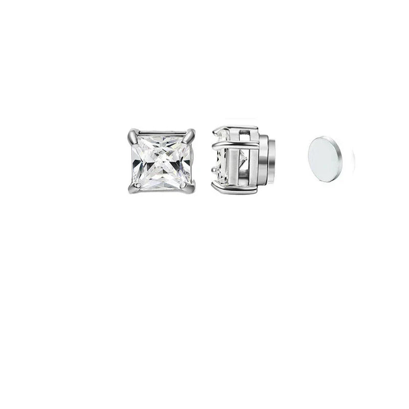 Stainless Steel Magnetic Stud Earrings Men Women Black
