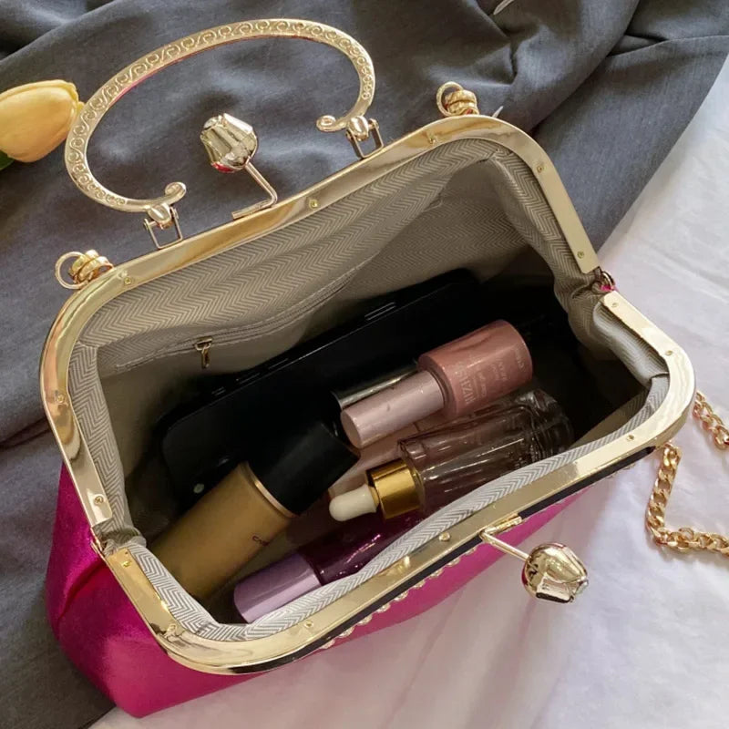 2023 Luxury Women Gold Green Chain Messenger Bags