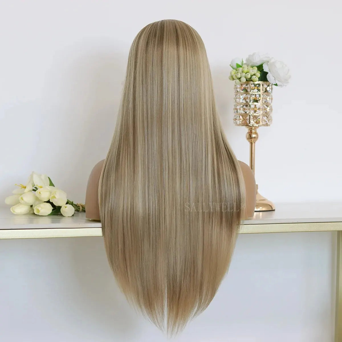 Highlight Brown 13x4 Lace Front Wig Synthetic Lace