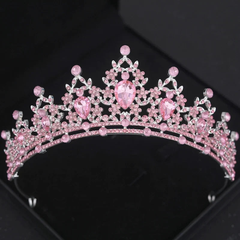 Pink Crystal Tiaras And Crowns Rhinestone Prom Diadem