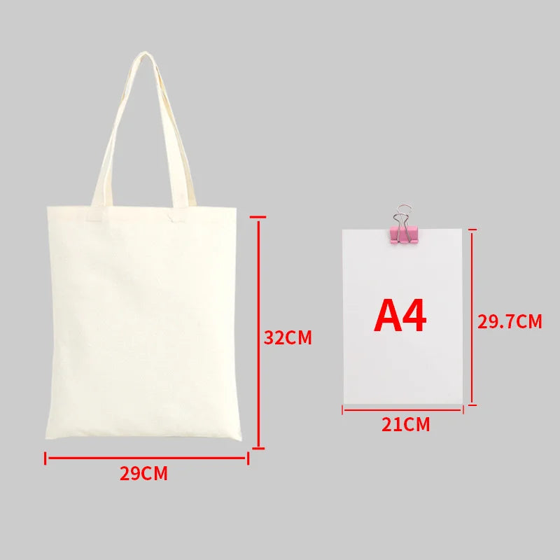 Large Capacity Canvas Shopping Bags DIY Folding EcoFriendly