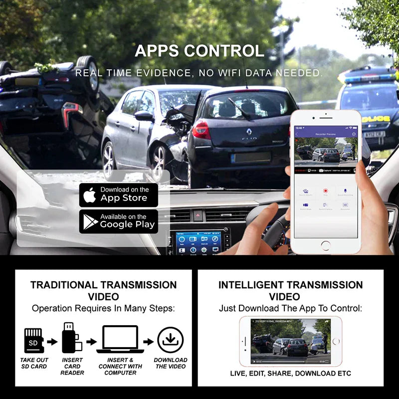 4K Front and Rear Camera Mirror GPS Car