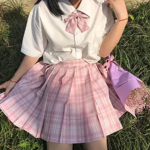 Japanese Uniform Korean School JK Uniform Shirt Plaid