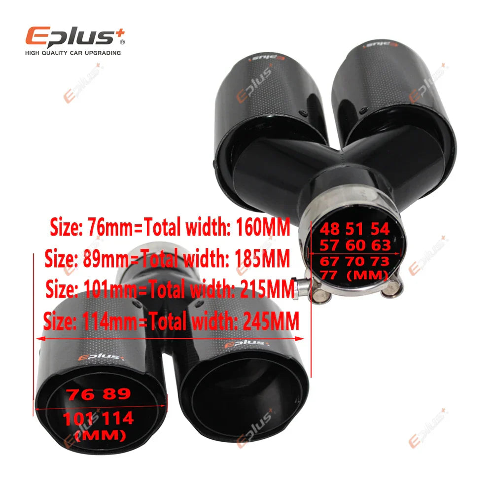 EPLUS Car Carbon Fiber Matte Muffler Tip Y