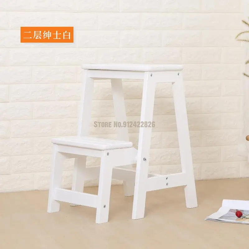 Solid Wood Household Multifunctional Folding Ladder Chair Indoor