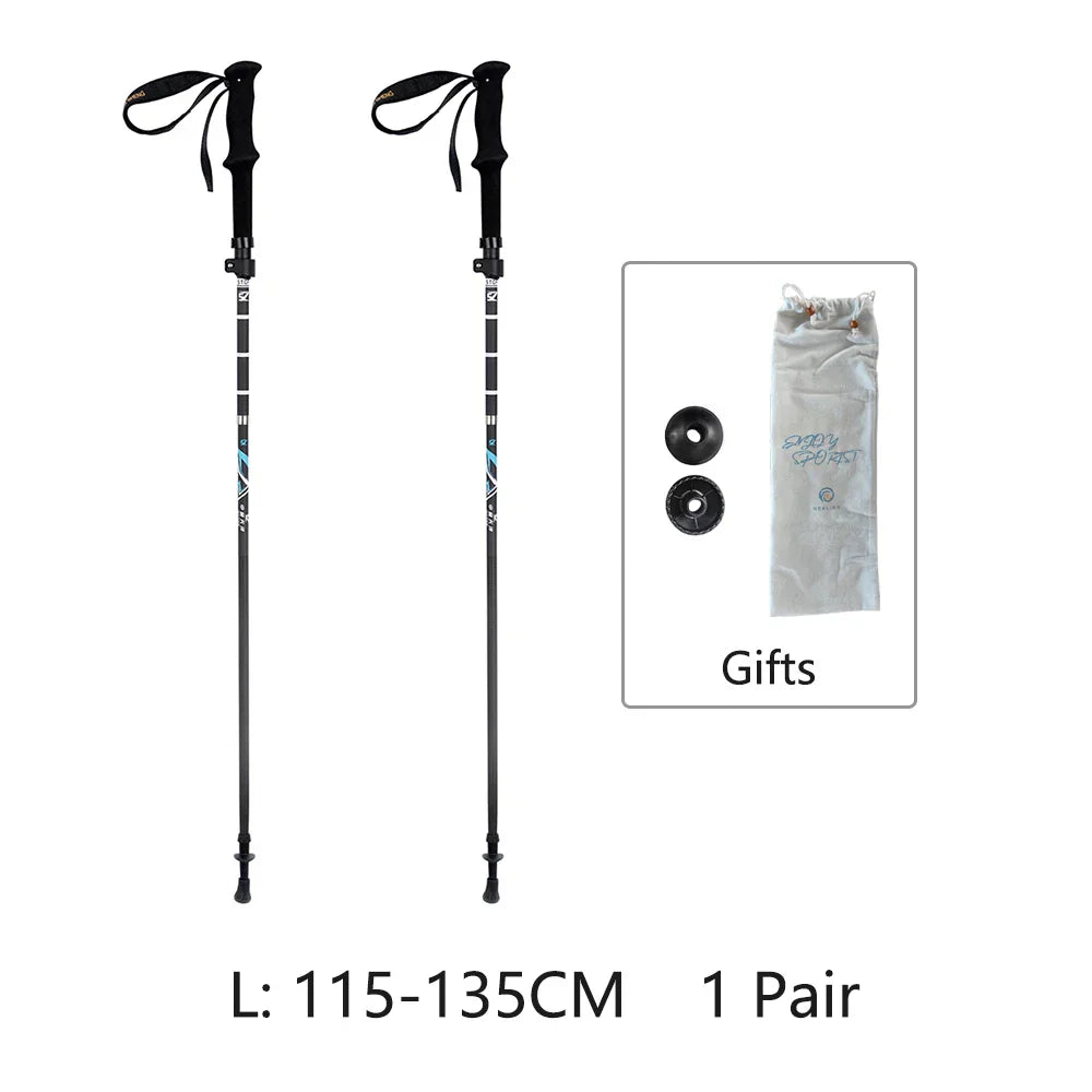 HEALING Ultra Light 115G Trekking Pole Carbon Folding