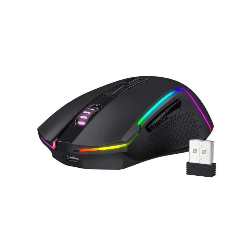 Redragon M693 Wireless/Wired BT & 2.4G Bluetooth Gaming 8000 DPI Mouse 3-Mode Connection RGB Backlight for PC/Mac/Laptop, White